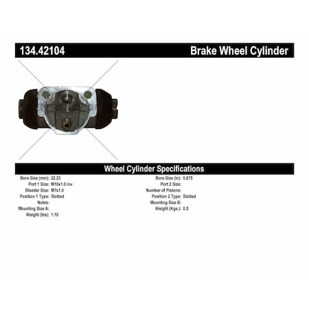 Centric Parts Centric 134.42104 Centric Premium Wheel Cylinders 134.42104